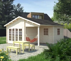 Palmako Gartenhaus Irene, ca. B564/H321/T598 cm Beige New