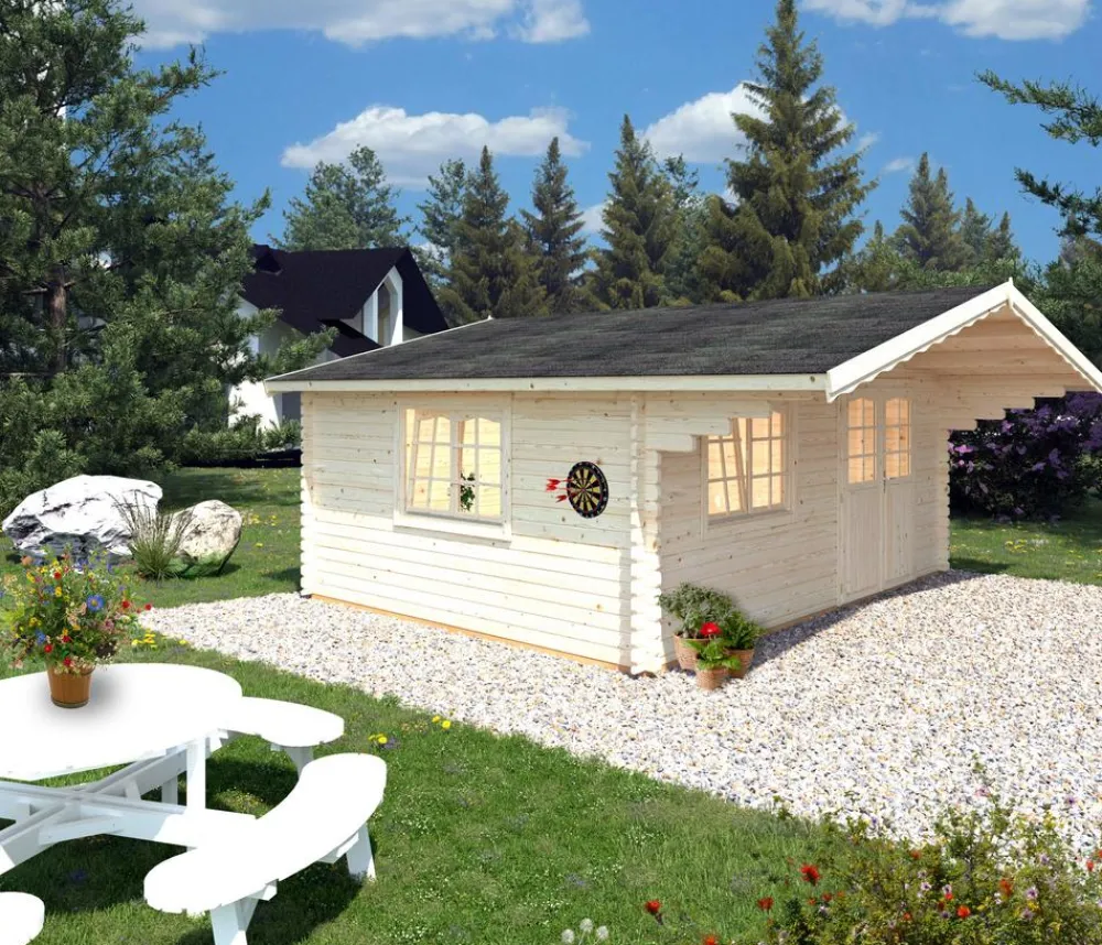 Palmako Gartenhaus Sally, ca. B576/H267/T560 cm Beige Hot