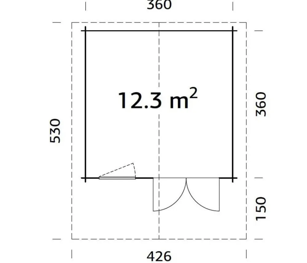 Palmako Gartenhaus Sally, ca. B426/H256/T530 cm Beige Outlet