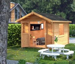 Palmako Gartenhaus Sally, ca. B362/H263/T440 cm Braun Clearance