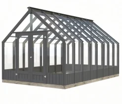Palmako Gewächshaus Emilia, ca. B300/H288/T498 cm Dunkelgrau Outlet