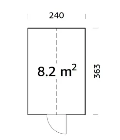 Palmako Gewächshaus Emilia, ca. B240/H286/T378 cm Hellgrau Clearance