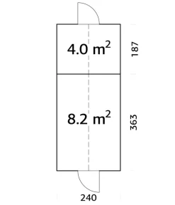Palmako Gewächshäuser - Gewächshaus Emilia mit Anbau, ca. B240/H286/T576 cm Hellgrau