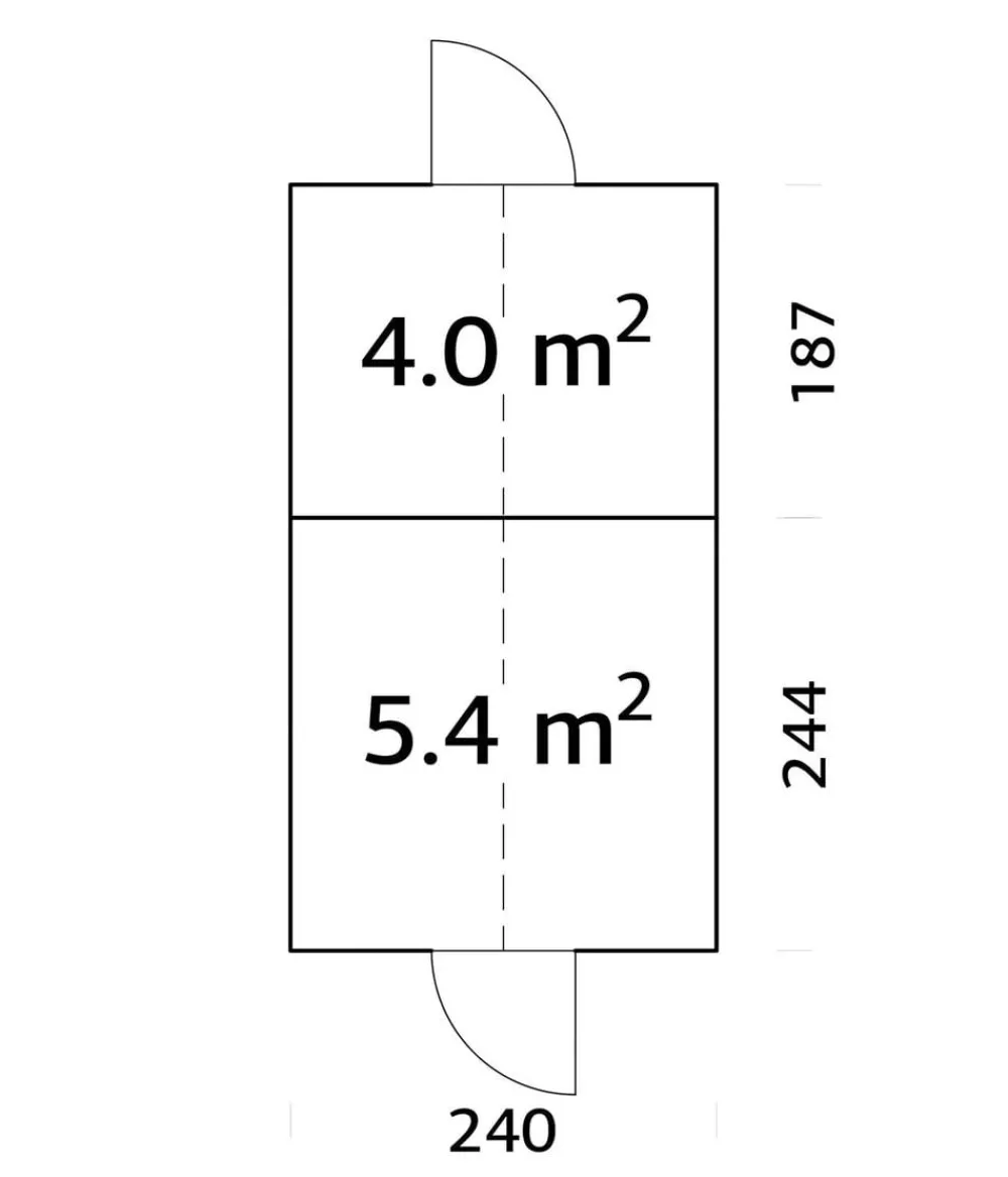 Palmako Gewächshäuser - Gewächshaus Emilia mit Anbau, ca. B240/H286/T456 cm Hellgrau
