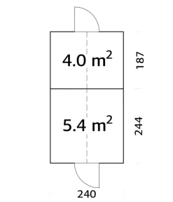Palmako Gewächshäuser - Gewächshaus Emilia mit Anbau, ca. B240/H286/T456 cm Dunkelgrau