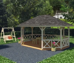 Palmako Pavillon Betty ca. B701/H362/T551 cm Natur Best