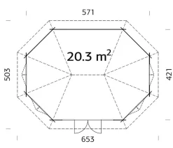 Palmako Pavillons - Pavillon Hanna, ca. B653/H371/T503 cm Grau