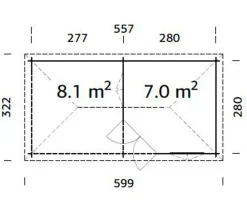 Palmako Pavillons - Pavillon Melanie, ca. B599/H307/T322 cm Grau