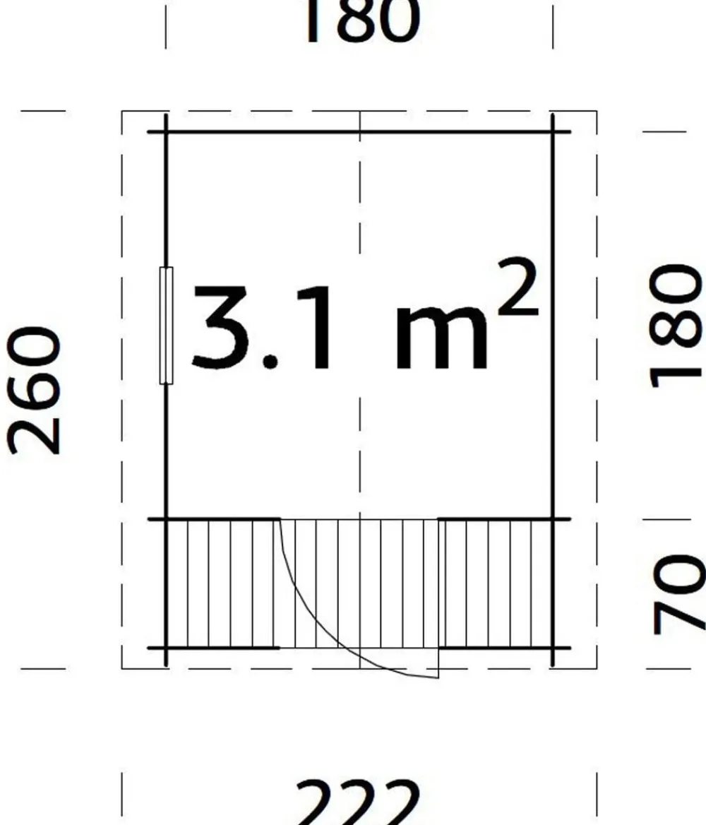 Palmako Gartenspielgeräte - Spielhaus Stina, ca. B222/H193/T260 cm Natur
