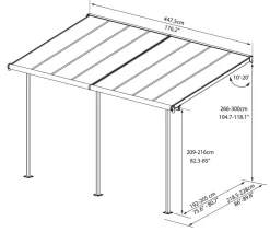 Palram Terrassenüberdachung Sierra, ca. B447,5/H300/T228 cm Anthrazit Best