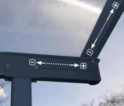 SOJAG Pergolen - Palram Terrassenüberdachung Sierra, ca. B670,5/H300/T228 cm Anthrazit