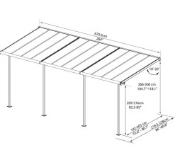 SOJAG Pergolen - Palram Terrassenüberdachung Sierra, ca. B670,5/H300/T228 cm Anthrazit