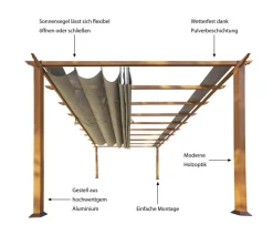 Paragon Outdoor Pergolen > Pavillon Florenz, ca. B505/H236/T350 cm