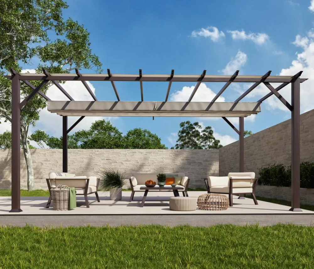 Paragon Outdoor Pavillon Florenz, ca. B505/H236/T350 cm Dunkelbraun New