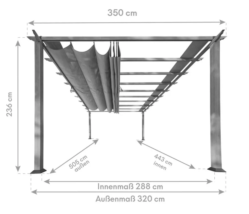 Paragon Outdoor Pavillon Florenz, ca. B505/H236/T350 cm Dunkelbraun New