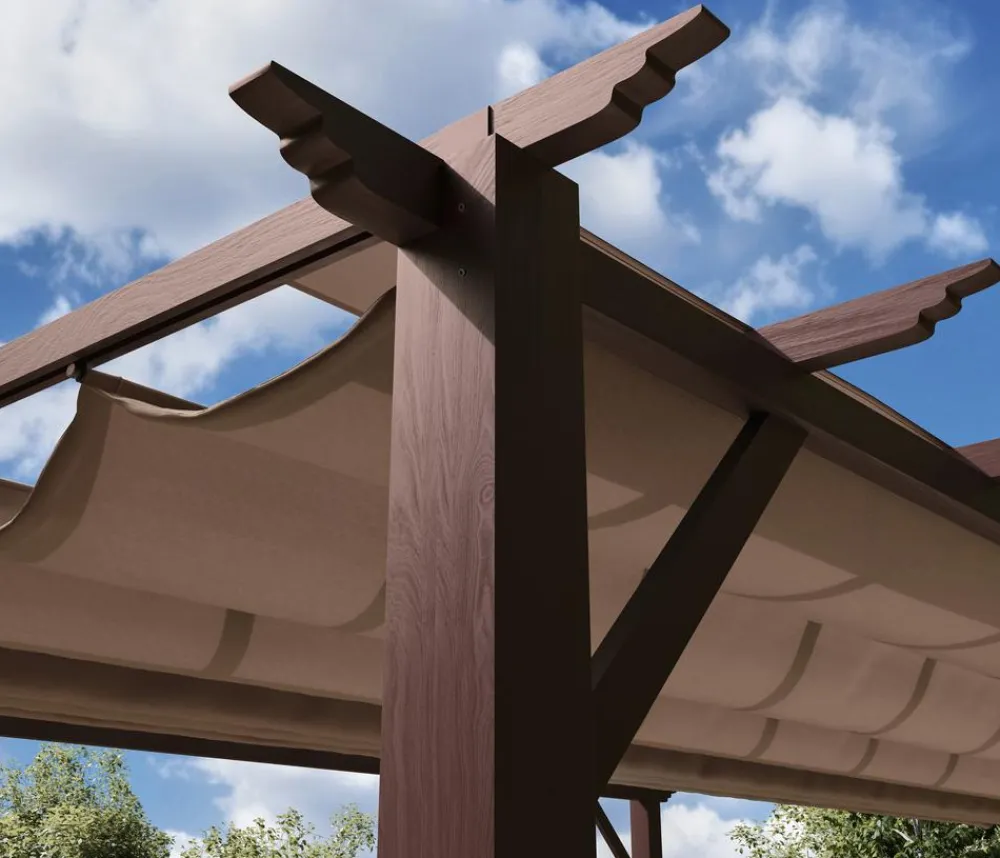 Paragon Outdoor Pergolen - -Pergola Florida 1111, inkl. Sonnensegel , ca. B350,4/H235/T350 cm Dunkelbraun