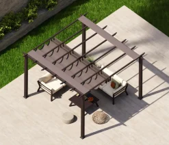 Paragon Outdoor Pergolen - -Pergola Florida 1111, inkl. Sonnensegel , ca. B350,4/H235/T350 cm Dunkelbraun