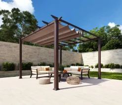 Paragon Outdoor Pergolen - -Pergola Florida 1111, inkl. Sonnensegel , ca. B350,4/H235/T350 cm Dunkelbraun