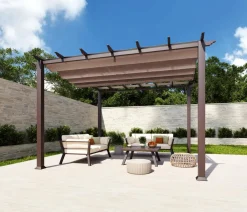 Paragon Outdoor Pergolen - -Pergola Florida 1111, inkl. Sonnensegel , ca. B350,4/H235/T350 cm Dunkelbraun