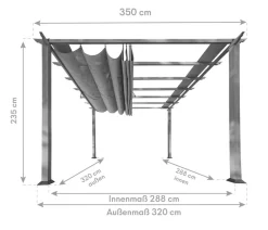 Paragon Outdoor Pergolen - -Pergola Florida 1111, inkl. Sonnensegel , ca. B350,4/H235/T350 cm Dunkelbraun