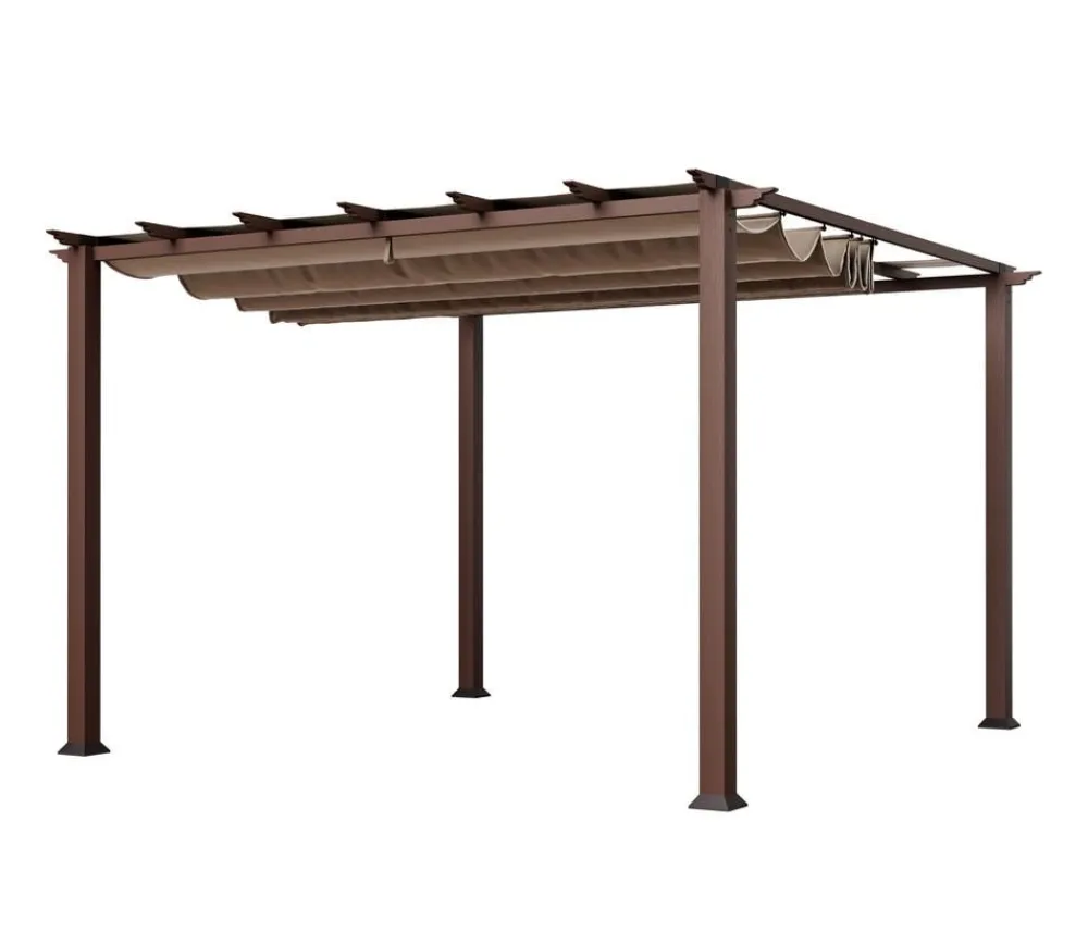 Paragon Outdoor Pergolen - -Pergola Florida 1111, inkl. Sonnensegel , ca. B350,4/H235/T350 cm Dunkelbraun