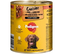 Pedigree® Nassfutter Hund > Nassfutter für Hunde Adult, Rind- und Leber-Mix in Sauce, 12 x 800 g