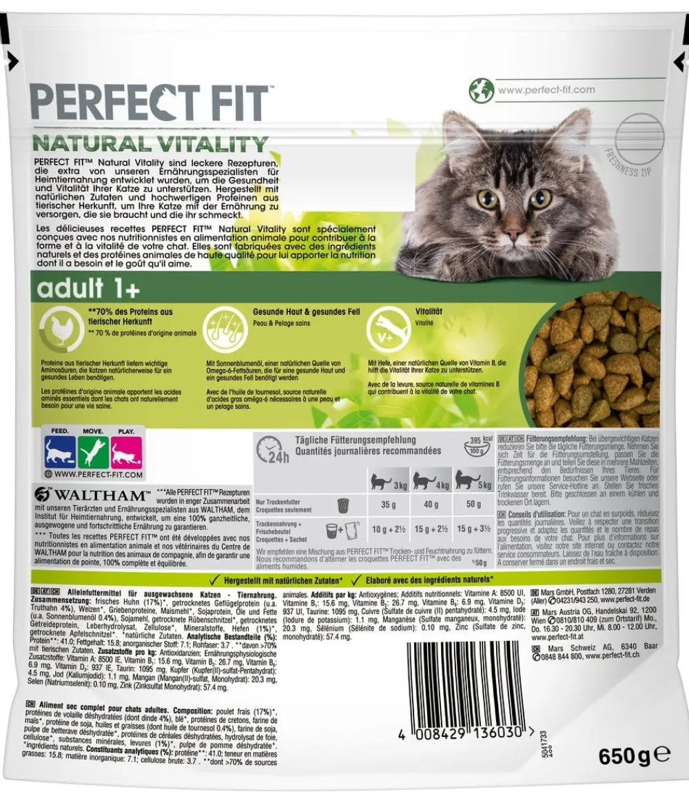 Perfect Fit® Trockenfutter Katze - Trockenfutter für Katzen, Adult 1+, Huhn & Truthahn, 650 g