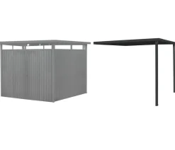 Pergart Gartenhäuser & Gerätehäuser - Metallgerätehaus Basel inkl. Schleppdach Anthrazit