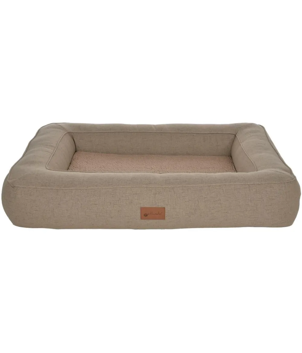 petlando® Betten & Kissen|Hundebetten & Körbe - Orthopädisches Hundebett ia Ortho, rechteckig Hellbraun