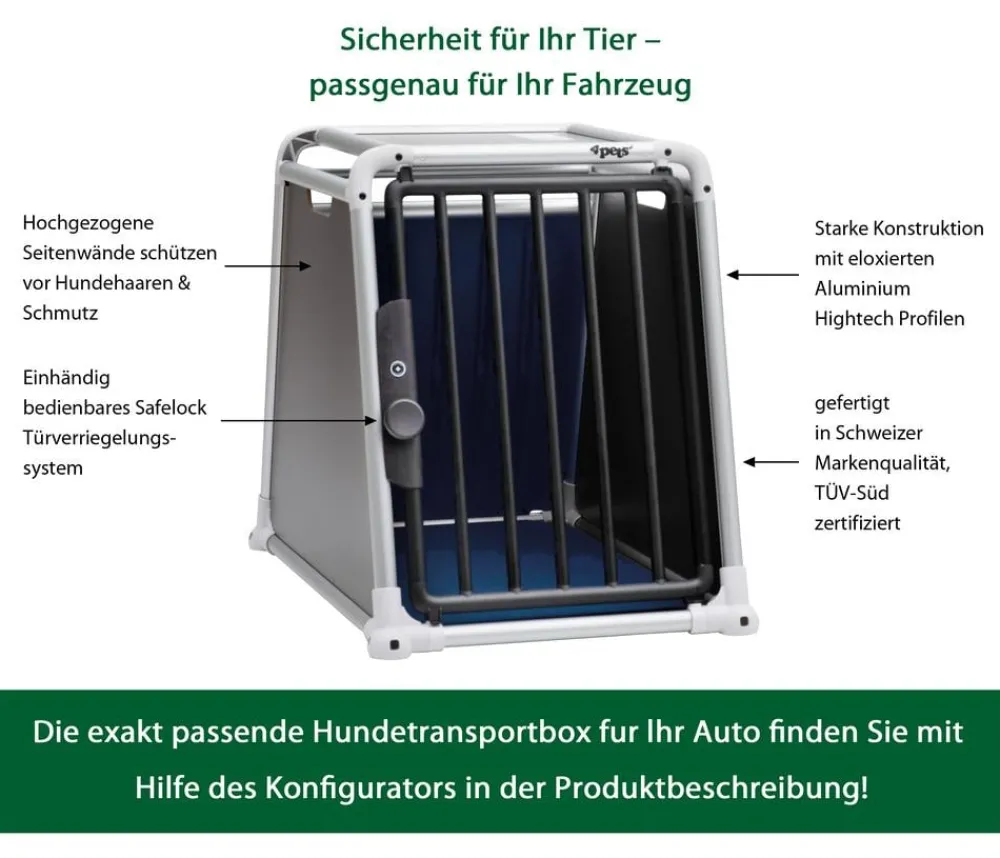 4pets® Hundetransportboxen - Hundetransportbox ECO BLACK 2