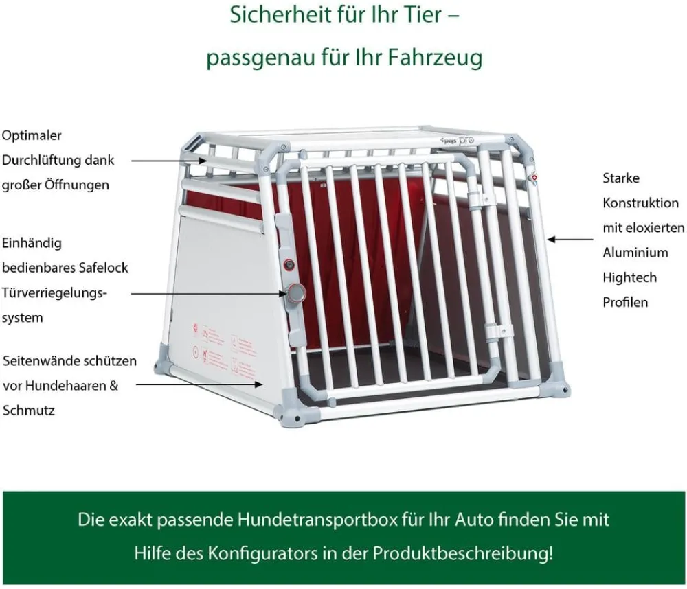 4pets® Hundetransportbox PRO Line 4 Silber New