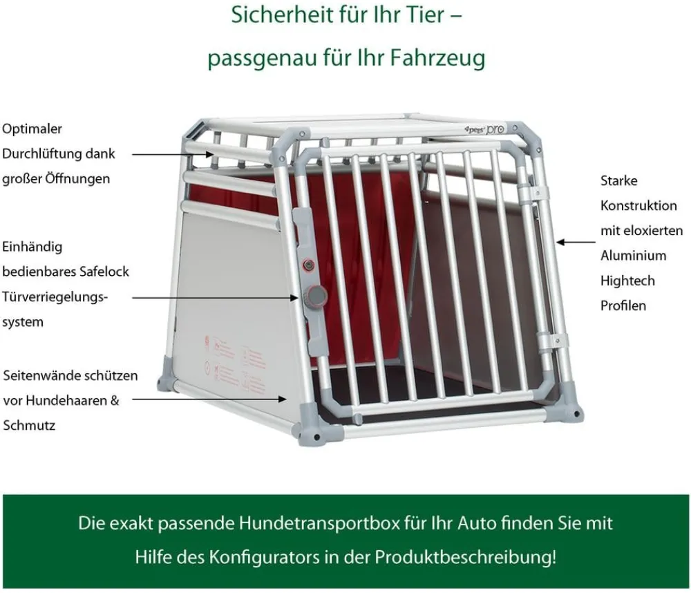 4pets® Hundetransportbox PRO Line 3 Silber New