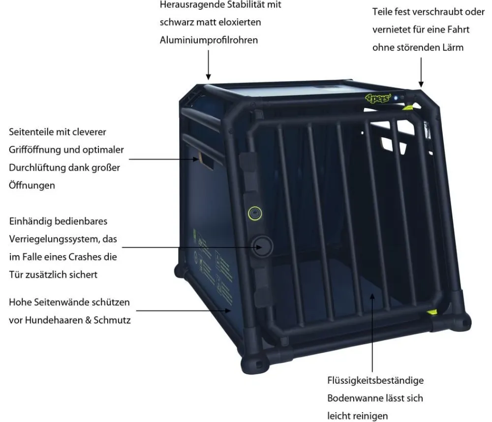 4pets® Hundetransportbox PRO NOIR Line 1 Schwarz Clearance