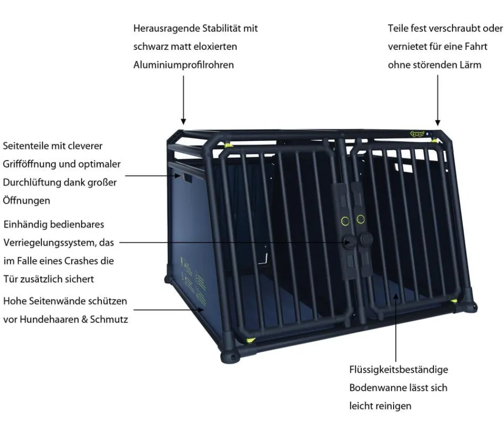 4pets® Hundetransportboxen - Hundetransportbox PRO NOIR Line 22 Schwarz