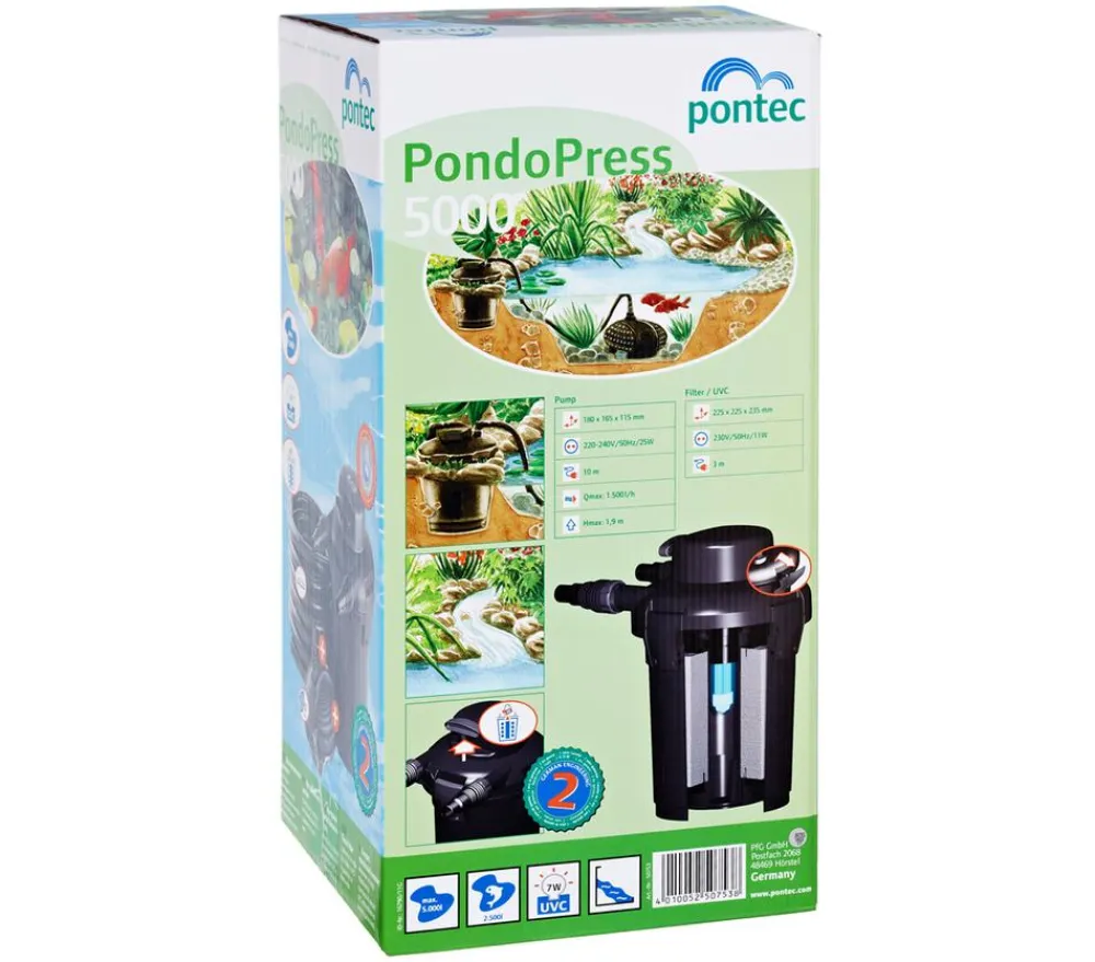 pontec Druckfilter Set PondoPress 5000 Schwarz Sale