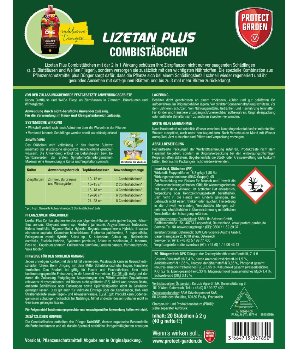 PROTECT GARDEN Schädlingsbekämpfungsmittel - Lizetan Plus Combistäbchen