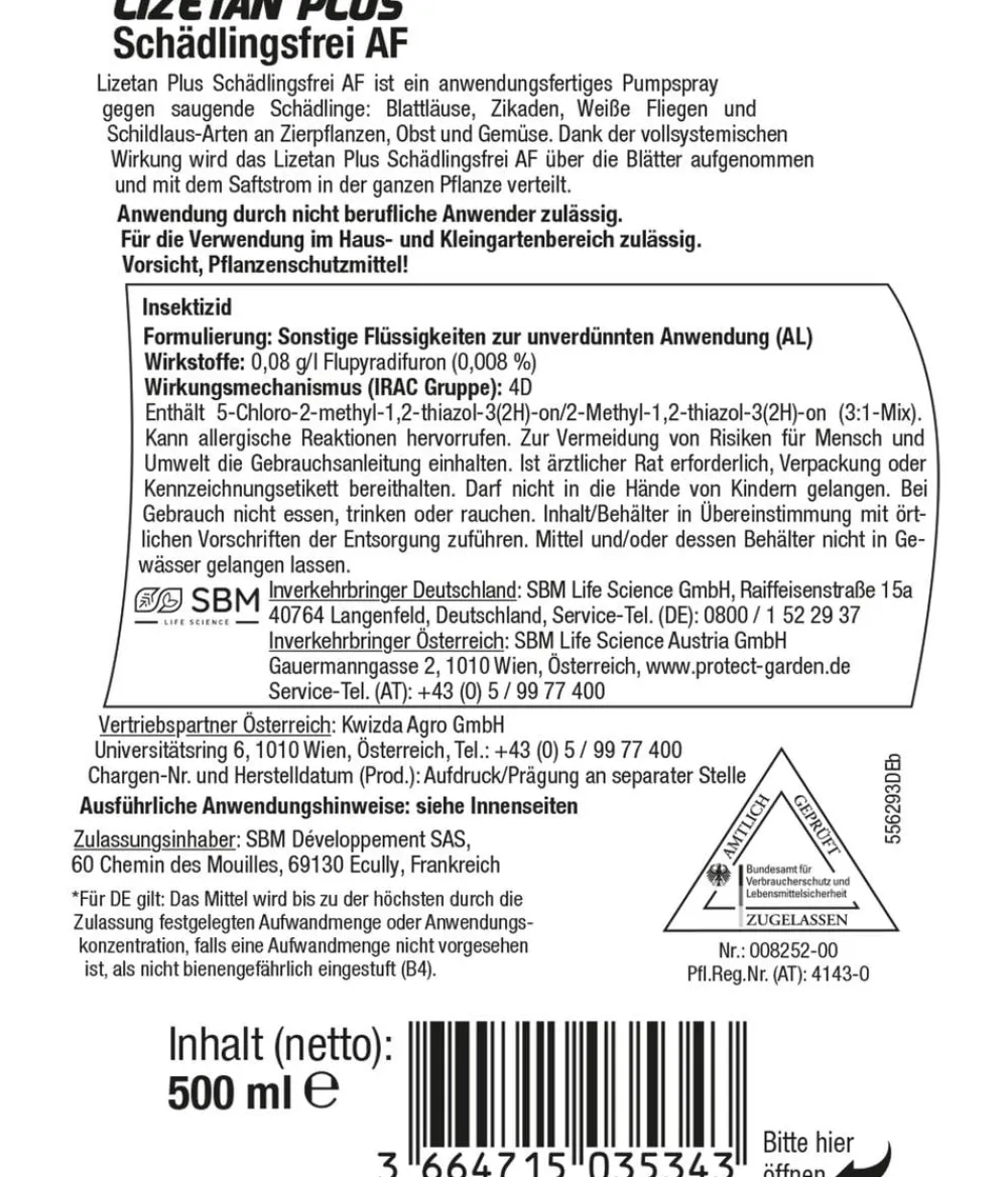 PROTECT GARDEN Schädlingsbekämpfungsmittel - Lizetan Plus Schädlingsfrei AF, 500 ml