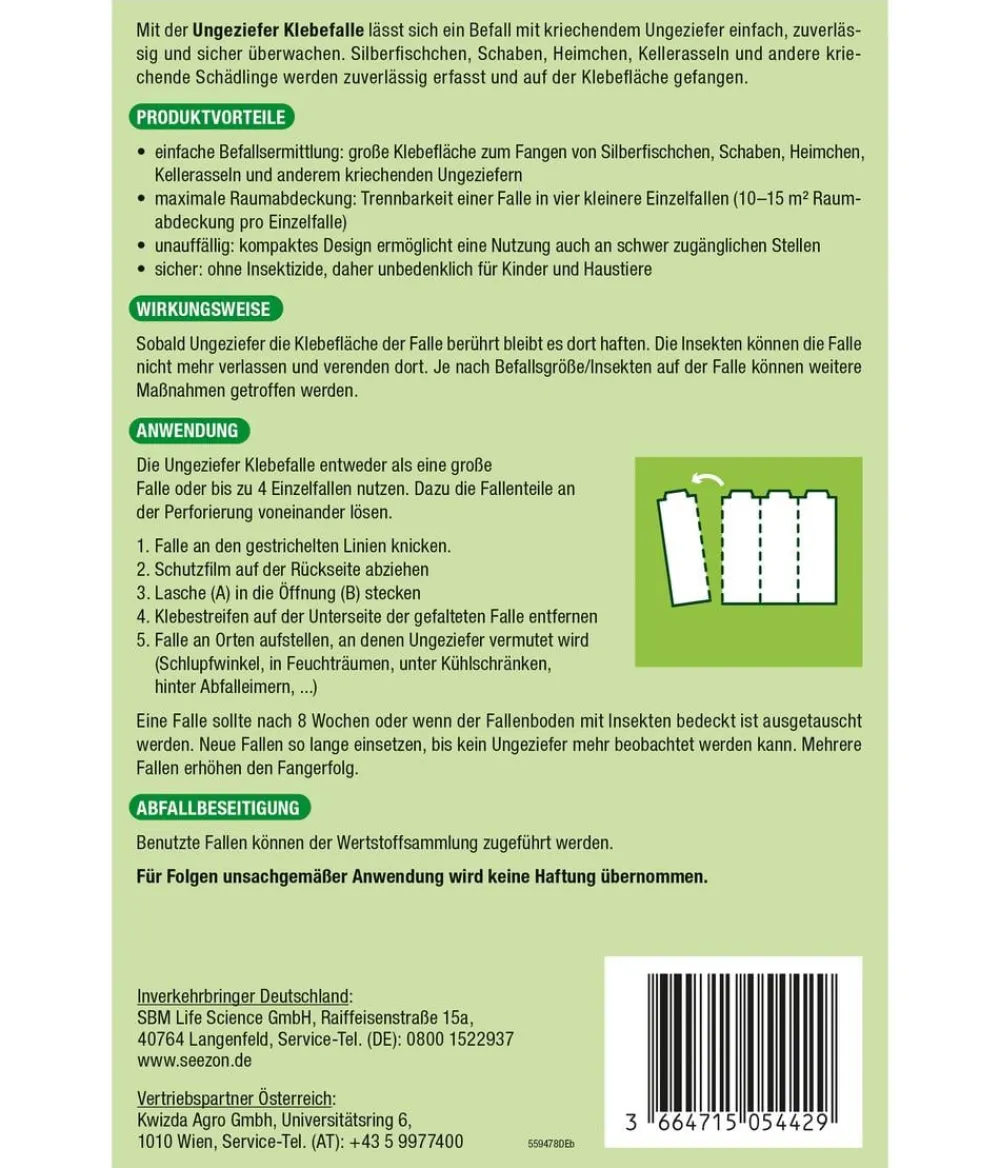 PROTECT HOME Insektenschutz & Fallen > Ungeziefer Klebefalle zur Befallsermittlung, 4 Stk.