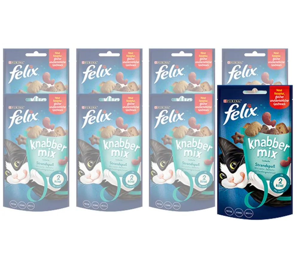 PURINA felix® Katzensnack KnabberMix Strandspaß, 8 x 60 g Outlet