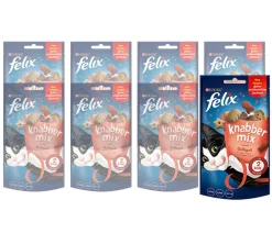 PURINA felix® Katzenleckerlies & Getränke - Katzensnack KnabberMix Grillspaß, 8 x 60 g