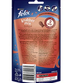 PURINA felix® Katzenleckerlies & Getränke - Katzensnack KnabberMix Grillspaß, 8 x 60 g