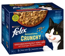 PURINA felix® Nassfutter für Katzen Sensations Crunchy Geschmacksvielfalt vom Land Online
