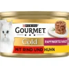 PURINA GOURMET™ Nassfutter Katze > Gold Nassfutter für Katzen Raffiniertes Ragout Duetto Adult, Rind & Huhn, 12 x 85 g