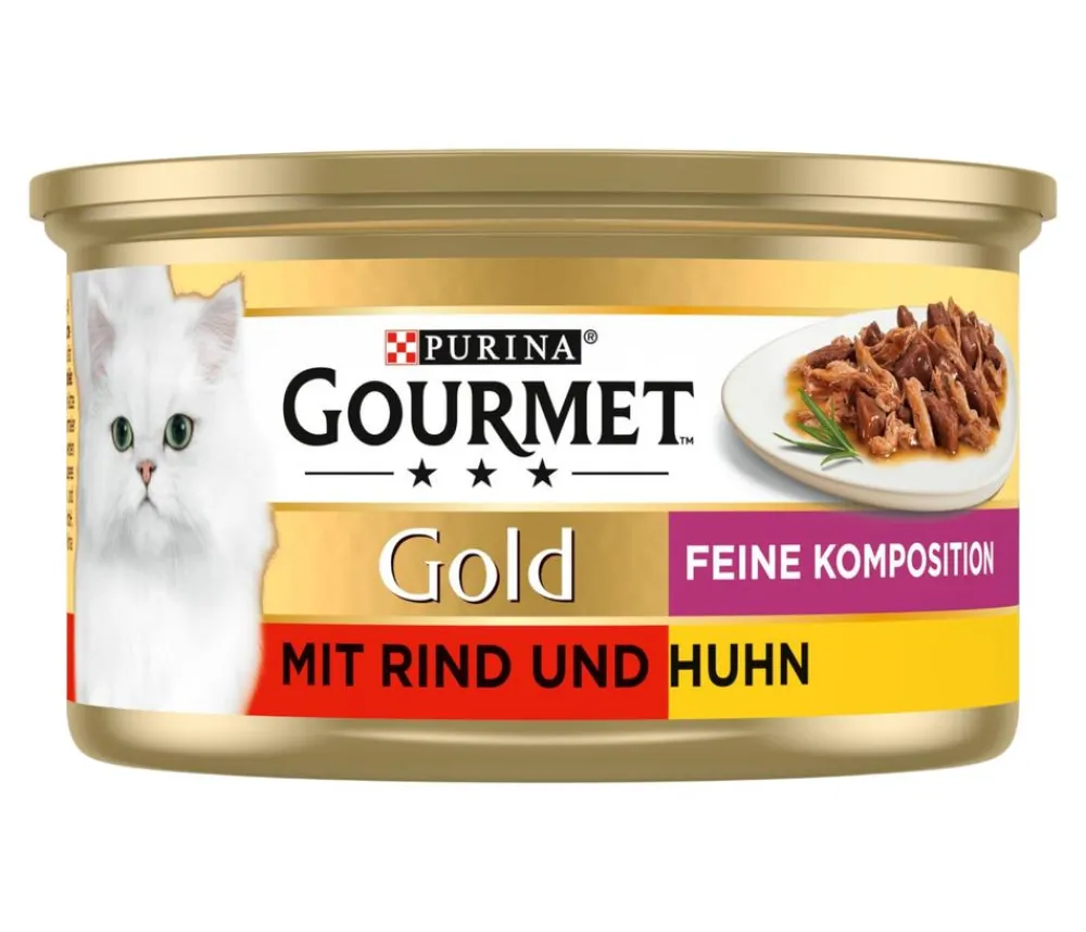 PURINA GOURMET™ Nassfutter Katze - Gold Nassfutter für Katzen Feine Komposition Adult, 12 x 85 g