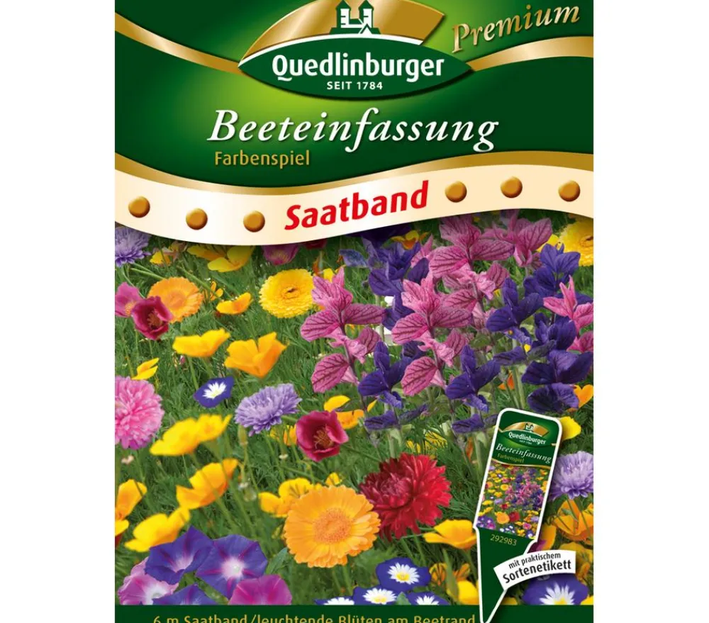 Quedlinburger Blumensamen > Saatband Beeteinfassung 'Farbenspiel'