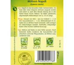 Quedlinburger Gemüsesamen - Samen Möhren 'Napoli'