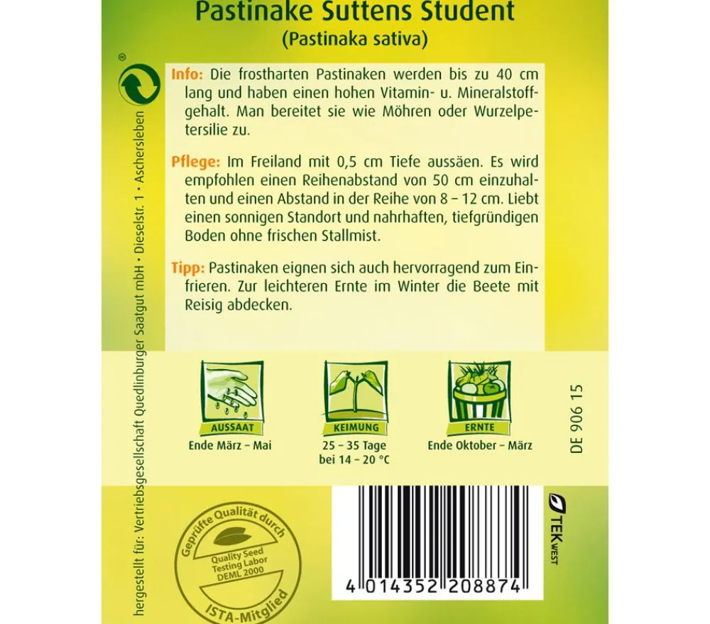 Quedlinburger Samen Pastinake 'Suttens Student' Sale