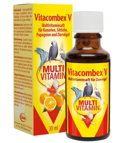 Quiko® Vogelfutter & Snacks|Nahrungsergänzung Für Tiere - Ergänzungsfutter für Ziervögel Multivitaminsaft Vitacombex® V