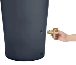 4rain Regenspeicher Vaso 2in1, 220 l, ca. Ø58/H120 cm Grau Discount