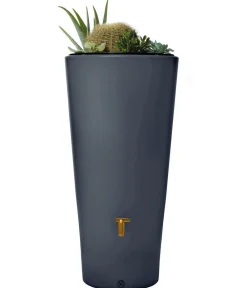 4rain Regenspeicher Vaso 2in1, 220 l, ca. Ø58/H120 cm Grau Discount